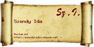 Szendy Ida névjegykártya