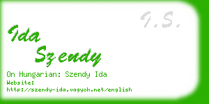 ida szendy business card
